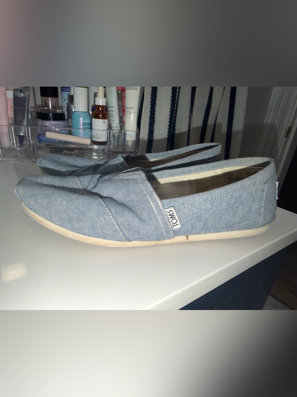 Toms Men's Light Blue Canvas Slip-On Loafers